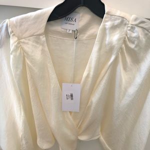 Misa silk wrap top. Cream color